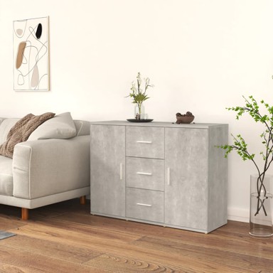Komoda siva, boja betona, 91 x 29,5 x 65 cm od konstruiranog drva