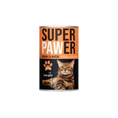 SUPER PAWER Hrana za mačke MOKRA PERAD, 415 g