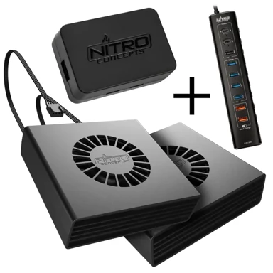 NITRO CONCEPTS Sim racing komplet IMMERSION Wind Bundle UH1, Wind Box i Wind Flow ventilatori, crna