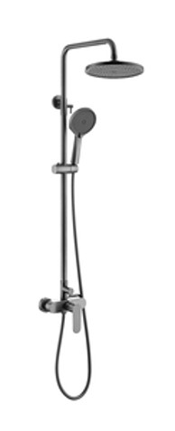 INTER CERAMIC Tuš sustav, tuš ruža 1 funkcija, tuš ručica 5 funkcija, SS304 nehrđajući čelik, gun grey