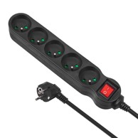 MACLEAN Produžni kabel MCE183, 5 utičnica, prekidač, 1,4 m