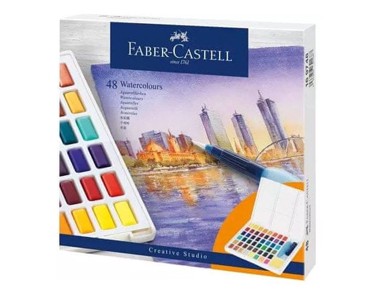 FABER-CASTELL Set vodenih boja 169748 / 48 boja, paleta, kist