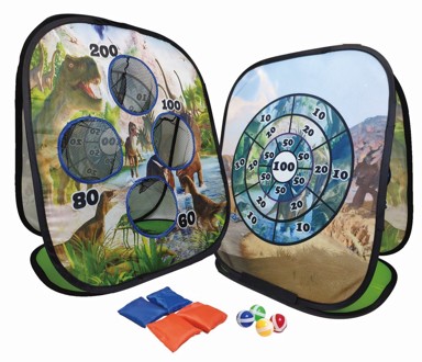 Igra spretnosti, 2u1, mete i lopte sa čičkom, dinosauri