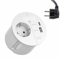 BACHMANN Utičnica Loop in Charge 220V + USB Type-C/Type-A bijela 938.301