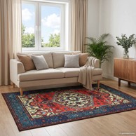 Tepih Oriz 240x240 cm 100% poliester, crveni
