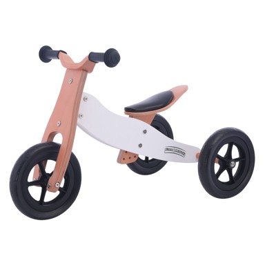 FREE 2 MOVE Drveni tricikl bez pedala 2u1, bijeli