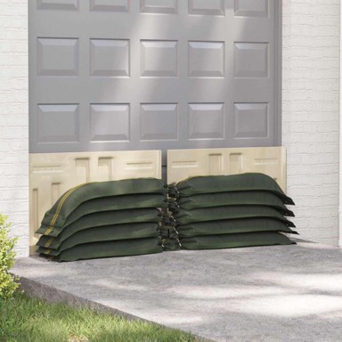 Vreće s pijeskom, set 10 kom, tamnozelene, 120 × 27 cm, HDPE