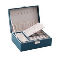 LIVEFY Kutija za nakit Belle, zeleno, velur, 23 x 17 x 8,5 cm