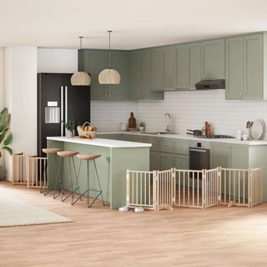 Vrata za pse s vratašcima 12 panela sklopiva 600 cm drvo topole 50 x 60 x 2 cm, prirodna