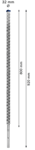 BOSCH Professional svrdlo za udarnu bušilicu Expert SDS Max-8X, 32 x 800 x 920 mm (2608900257)