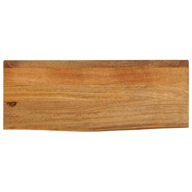 Stolna ploča sa živim rubom, 90 × 30 × 2,5 cm, od masivnog drva manga, dovršena hrastom, prirodna