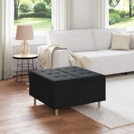 Stolica s dugmadima i jastukom 80x80x45 cm, tkanina, crna