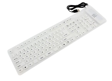 APTEL Tanka vodootporna USB silikonska tipkovnica, bijela