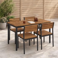 Stol za večeru u vrtu 108,5 x 55 x 75 cm, prirodna i crna
