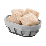 HENDI Crno-siva košara za pecivo s tekstilnom podstavom, 16 x 25 cm