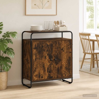 Komoda 68 x 35 x 75 cm od konstruiranog drva, dimljeni hrast