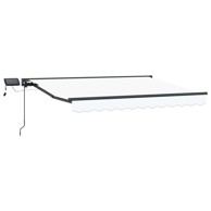 Ručni okvir tende s LED-ima, 3 x 2,5 m, bijeli, antracitni okvir