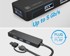 NATEC USB hub Mayfly, USB-C/A, 4x USB-A, crni