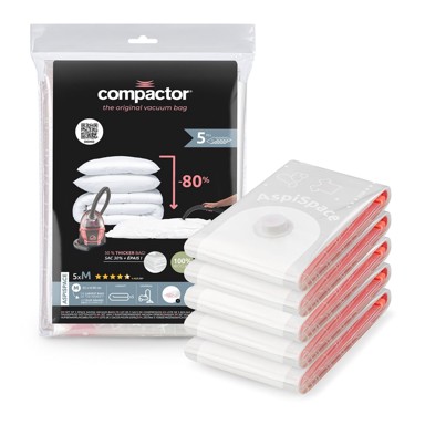 COMPACTOR Vakuum vrećice za odjeću u setu 5 kom, Premium Valve M