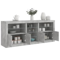 Komoda s LED svjetlima siva boja betona 162 x 37 x 67 cm