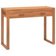 Radni stol s 2 ladice od tikovine 100x40x75 cm, smeđi