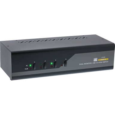 INLINE KVM preklopnik 62654I, HDMI, USB, 4K Ultra HD, crno-sivi