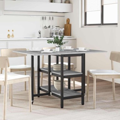 Blagovaonski stol, konstruirano drvo, 122 x 80 x 76,5 cm, siva sonoma