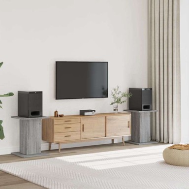 Stalci za zvučnike, 30 x 30 x 60 cm, konstruirano drvo, sivi hrast sonoma, 2 komada