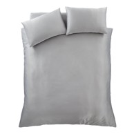 CATHERINE LANSFIELD Posteljina Silky Soft satenska za bračni krevet/za produženi krevet 230x220 cm siva