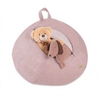 PLUSH NEST Torba za plišane igračke i dječji puf, premium kord, svijetlo roza