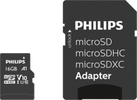 PHILIPS Memorijska kartica microSDHC, 16GB, Class 10, UHS-I U1, s adapterom