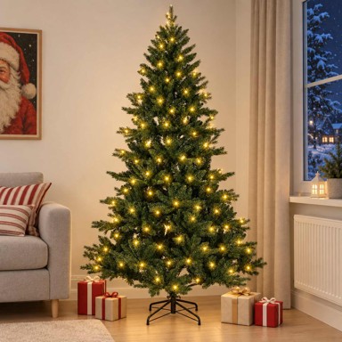 Umjetno božićno drvce s postoljem, 120 cm, 150 LED lampica