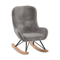 VIPACK Siva dječja fotelja za ljuljanje od bouclé tkanine ROCKY 