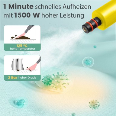 COSTWAY prijenosni parni čistač 1400 W, 400 ml, žuti