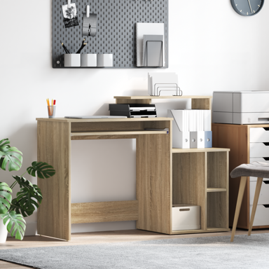 Radni stol s pohranom 120,5x44x88,5 cm od konstruiranog drva, sonoma hrast