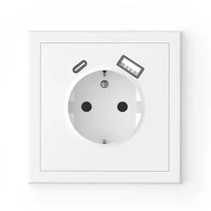 COMMEL 043-519 adria - šuko utičnica 2p+e/16a/250v/vijak + usb a + usb c bijela
