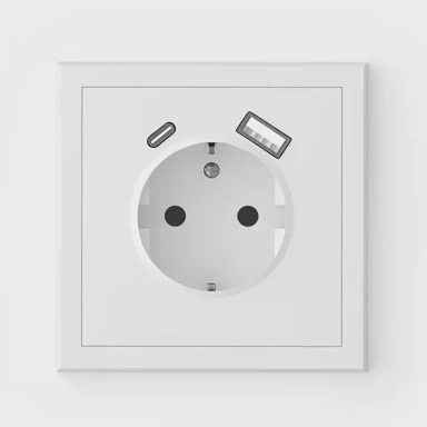 COMMEL 043-519 adria - šuko utičnica 2p+e/16a/250v/vijak + usb a + usb c bijela