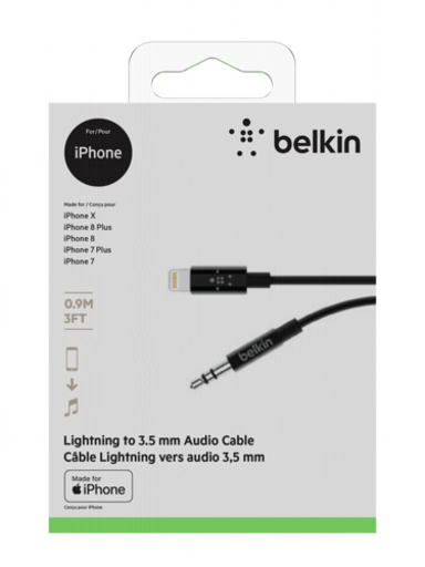 BELKIN MIXIT Lightning to 3,5 mm AUX kabel 0,9m AV10172bt03-BLK