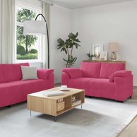 Set sofa s jastucima, 3-dijelni, baršun, vinskocrveni