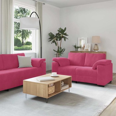 Set sofa s jastucima, 3-dijelni, baršun, vinskocrveni