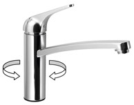 SAPHO Kuhinjska miješalica LISON, stojeća, visina 226 mm, mjed, krom