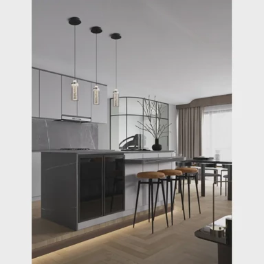 NOVA LUCE Visilica Lune NL9520010, LED 9 W, 3000 K, 404 lm, crno-kromirana