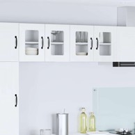 Zidni kuhinjski ormarić s policom, visoki sjaj bijela  