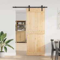 Klizna vrata Narvik, 80 x 210 cm, 152,5 cm, prirodna i crna
