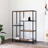 UNIQUE FURNITURE Crna/u prirodnoj boji biblioteka u dekoru hrasta 80x112x35 cm Altino 