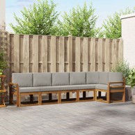 Set vanjskih sofa s jastukom 6-dijelni, prirodni i svjetlosivi
