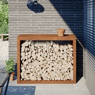 Stalak za drva za ogrjev 100x40x80 cm od čelika Cor-Ten