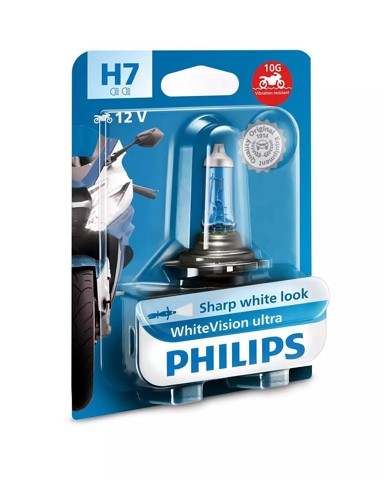 PHILIPS Žarulja WhiteVision Ultra Moto 12V, do 60% više svjetla, do 35% bjelije, 4200K