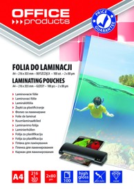 OFFICE PRODUCTS Folija za plastificiranje A4 80 mic pk100, sjajna