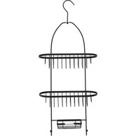 TENDANCE Viseća dvostruka košarica za tuš s Držačem za sapun crna